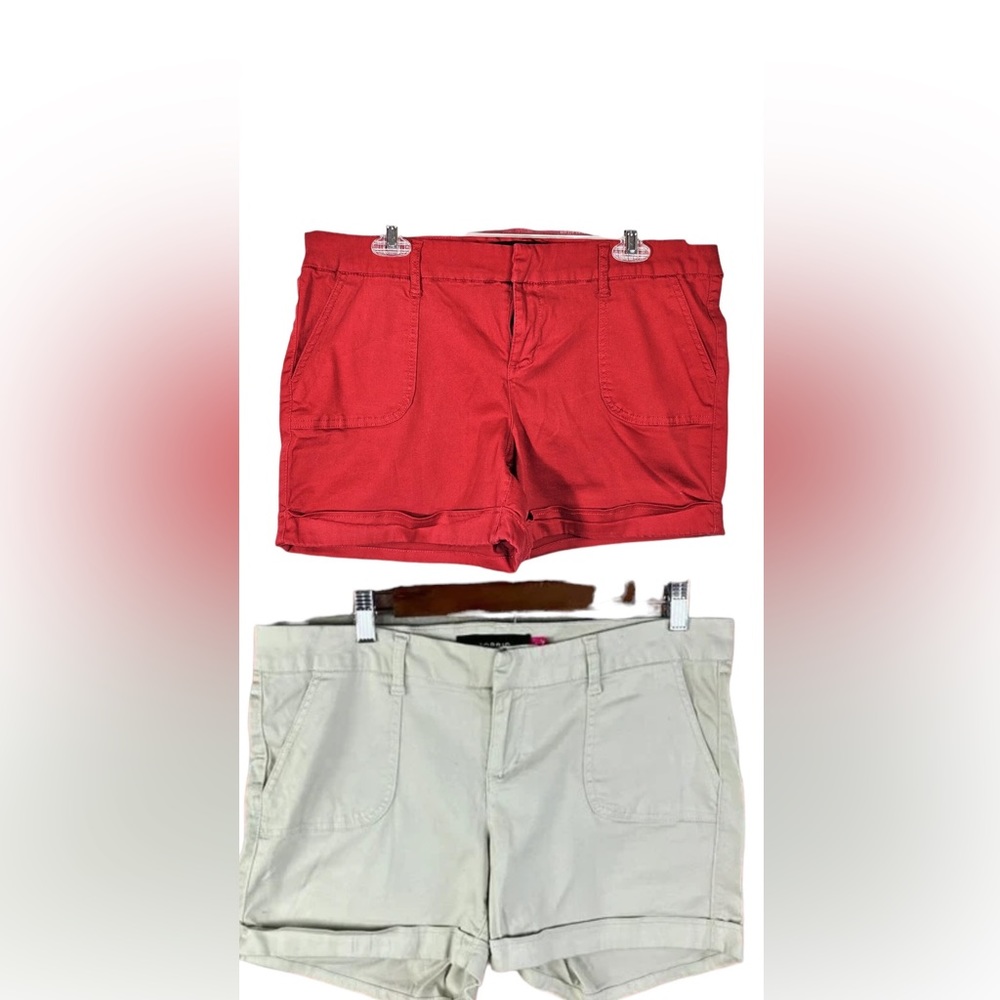 Torrid Red and Cream Athletic Shorts
